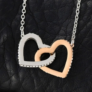 Collier Double Coeur Entrelacé en Argent Sterling S925 pour Femme Fille Pendentif Strass Bicolore Bijoux de Mode
