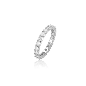 Classic s925 sterling silver eternity ring featuring brilliant round-cut cubic zirconia
