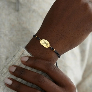 Bracelet S925 argent avec breloque pinky swear et cordon tressé pour femme