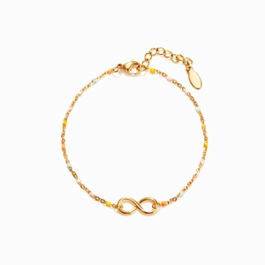 925 Sterling Silver Infinity Bracelet Gold Plated Colorful Enamel Beads Lucky Infinity Bracelet For Women Friendship Gift