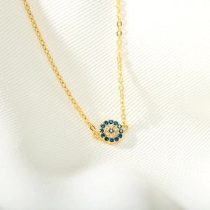 925 Sterling Silver Evil Eye Bracelet For Women Minimalist Gold Plated Rhinestone Inlaid Link Chain Adjustable Bracelet Jewelry Gift