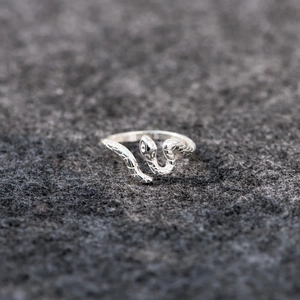 S925 Sterling Silver Snake Ring For Women Minimalist Adjustable Open Finger Ring Gothic Animal Jewelry Fashion Accessory