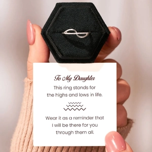 S925 sterling silver wavy ring with pavé crystals in a black velvet gift box