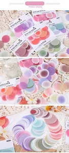 Detailed view of Retro Story Encounter series dot washi stickers for DIY journaling