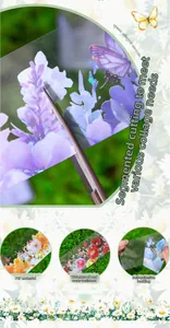 Détail du ruban PET floral montrant le matériau imperméable et les motifs de papillons