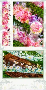Détails macro du ruban PET Flower Party avec papillons laser et motifs floraux DIY