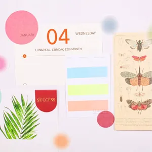 Autocollants ronds translucides et kit de papeterie rétro pour décoration de journal