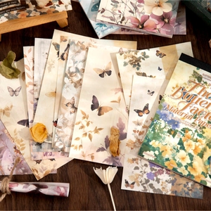 Vintage butterfly and floral scrapbooking material paper set for DIY journal decoration