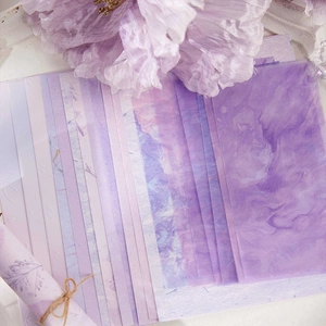 Artistic purple aesthetic scrapbooking paper set for DIY crafts and journaling