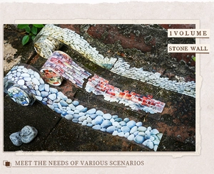 Detailed view of stone wall and brick texture decorative tape for DIY scrapbooking journaling