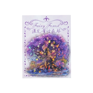 Fairy Forest shell light stickers pack featuring a magical purple tree and glowing details