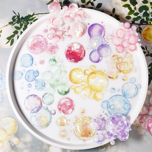 Gekleurde doorschijnende bellenstickers met parelmoereffect voor DIY scrapbooking