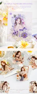 Pegatinas de PET de chicas con flores para decoración de álbumes de recortes y diarios