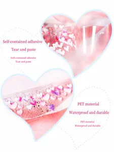 Ruban PET coeur imperméable avec effet laser scintillant pour les agendas