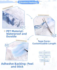 Waterproof PET tape featuring ice blue snow mountains and winter landscape for journaling