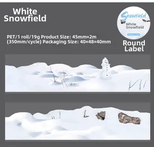 Detailed PET decorative tape featuring winter snowfield patterns and 350mm loop cycle