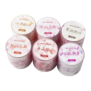 Lot de 6 rubans PET à motifs cœurs avec effet brillant nacré pour scrapbooking