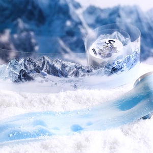 Realistic snow mountain glacier PET decorative tape for DIY scrapbooking and journal crafts