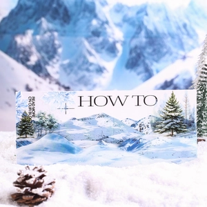 Winter snow theme decorative DIY washi tape featuring How To snow mountain design