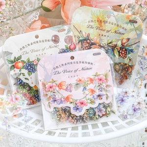 Pegatinas de plantas vintage serie Sonidos de la Naturaleza para scrapbooking, 30 pzs