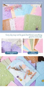 Close-up of pastel mesh papers and textured materials for scrapbooking and DIY collage art