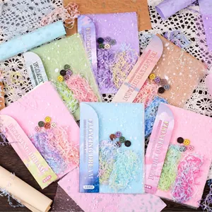 Retro Story Vintage Floating Dream Serie DIY Kit Material Scrapbooking Encaje Malla Fibra Papel Botones Madera para Decoración Journal