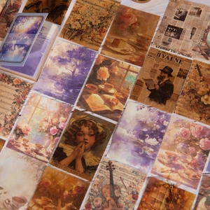 Vintage χαρτί scrapbooking με σκούρα αισθητική και μοτίβα λουλουδιών και λίμνης κύκνων