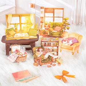 Autocollants PET Série Beautiful Day Style de Guérison DIY Décoration de Scène de Maison Illustration Planner Art