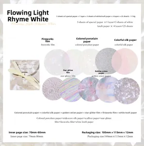 Macro view of assorted shimmering white decorative paper rounds for scrapbooking