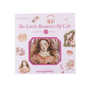 Lot de 25 autocollants PET Aquarelle Les Petites Beautés de la Vie pour décorations DIY