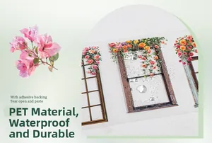 Detailed PET decorative tape showing realistic floral vine patterns and window silhouettes