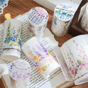 Rollos de cinta decorativa PET con flores de jardín para scrapbooking y manualidades