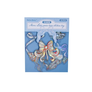 Autocollants de nœuds holographiques de la série Moon Lake avec effet laser rétro pour scrapbooking