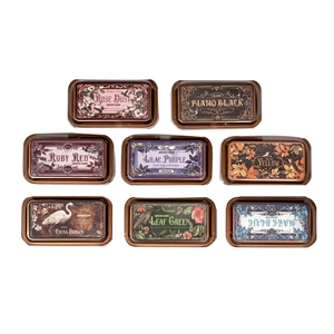 Medieval Legend vintage decorative ink pad set in 8 colors with botanical tin boxes