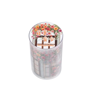 Vine and Windowsill floral decorative tape in cylindrical packaging for DIY journaling