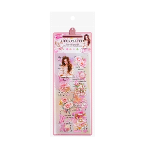Florale Sticker für Scrapbooking mit Mädchen und Retro-Motiven im Vintage-Stil