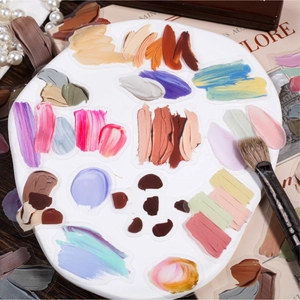 30-piece palette series sticker pack for DIY journals featuring artistic brushstroke designs