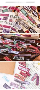 Details zu Vintage-Textaufklebern für DIY-Scrapbooking und Taschendekorationen