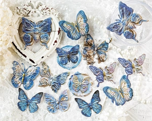 Adesivi farfalla a rilievo dettagliati con motivi vintage per decorazioni scrapbooking