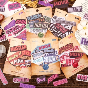 Retro Story Vintage Textaufkleber Set mit 40 Teilen für nostalgische DIY Journal Deko