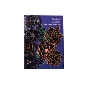 Retro Story Night Flower stickers with holographic foil finish for DIY journaling scrapbooks
