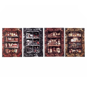 Vintage Gothic collage scrapbooking papers with butterflies and skeletal motifs
