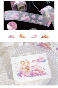 Detail showing PET decorative tape with Dream of Cloud Sea patterns for DIY journaling