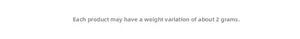 Detail note indicating a weight variance of approximately 2g for the PET tape