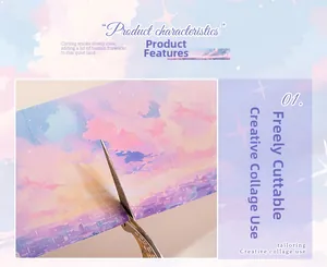 Détail de ruban adhésif washi ciel étoilé violet pour décoration de bricolage créatif