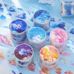 Candy Poetry Sky City PET decorative tape set featuring 6 dreamy cloud landscape themes