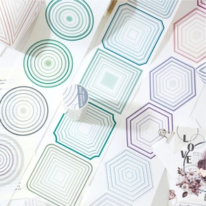 Endless Zone Geometric Frame Washi Tape Multicolor Morandi Aesthetic Border Stickers For Scrapbooking DIY Journaling Decor