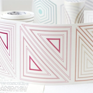 Minimalist geometric triangle pattern washi tape roll for scrapbooking and decoration