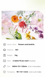 Spécifications des autocollants floraux transparents en PET pour scrapbooking DIY