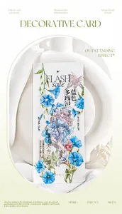 Autocollants en PET avec fleurs et fille anime pour décoration créative de journal